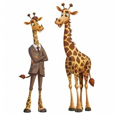 Fototapeta premium Giraffes teacher