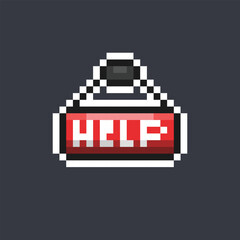 help sign board in pixel art style