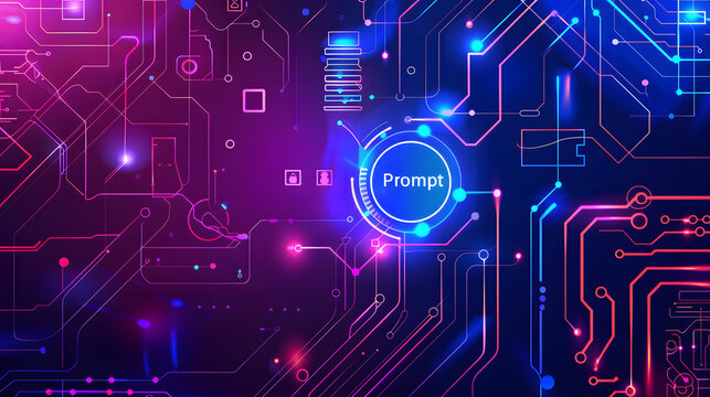 Futuristic AI prompt illustration. High-tech background concept. Ready to use command prompt box