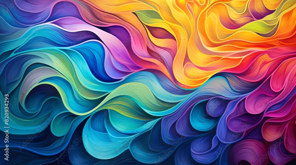 Poster vibrant abstract art with flowing colors and dynamic shapes, perfect for adding energy and modern st