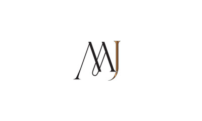 MJ, JM , J , M , Abstract Letters Logo Monogram
