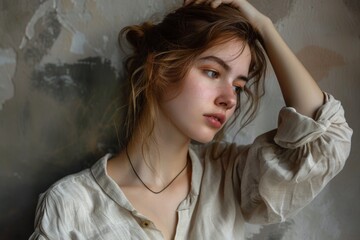 Fototapeta premium Elegant and Radiant Woman. Captivating Beauty in Graceful Poses and Stylish Fashion