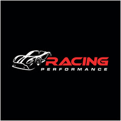 silhouette of a sport car logo vector isolated