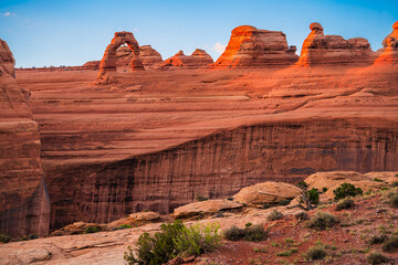 The Delicate Arch which is the most widely recognized landmark in Arches National Park near Moab...