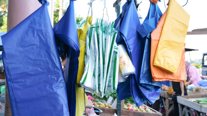 colorful and different sizes of plastic bags