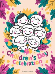 Fototapeta premium Joyful Celebration: Children's Day Digital Art Delight
