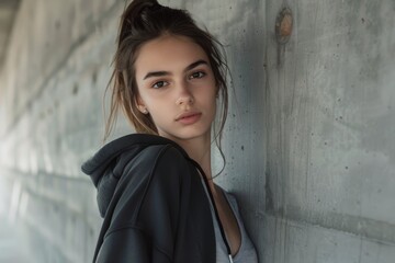 Fototapeta premium Modern Beauty. Captivating Woman Showcasing Fashionable Style and Empowered Confidence