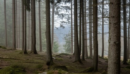 view through a dark forest