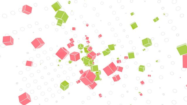 VJ ポップ キューブ パーティクル 可愛い 春 ピンク [ループ対応] 緑 [別Verあり]