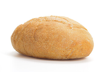 Round white bread isolated