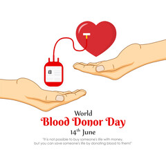 Vector illustration of World Blood Donor Day 14 June social media feed template