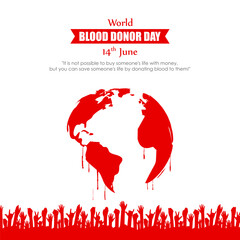 Vector illustration of World Blood Donor Day 14 June social media feed template