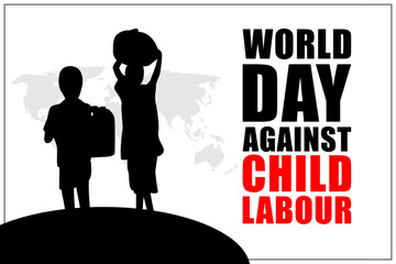 Vector illustration of World Day Against Child Labour 12 June social media feed template