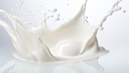 Dynamic Milk Splash on Light Background