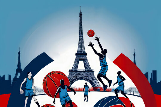 paris sport olympic 2024 ceremony, water color commencement	