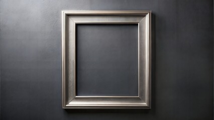 Metallic Silver Frame on Dark Grey Wall: A chic metallic silver frame against a dark grey wall, perfect for modern and elegant design themes.
