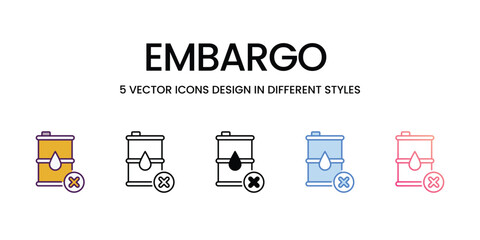 Embargo  Icons different style vector stock illustration