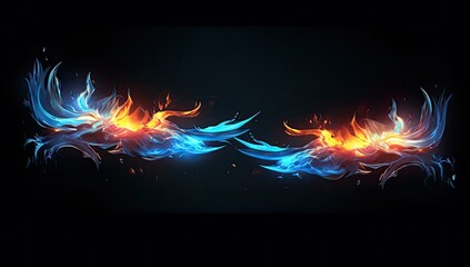 Fototapeta premium Energetic Blue Flames in Motion