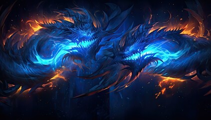 Energetic Blue Flames in Motion