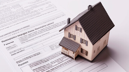 House Positioned on Top of Paper Form