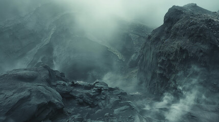 landscape with fog