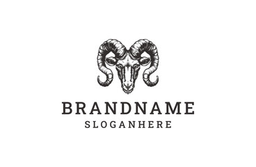 Fototapeta premium Head goat logo template vector illustration design