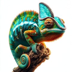 Fototapeta premium chameleon on a white background