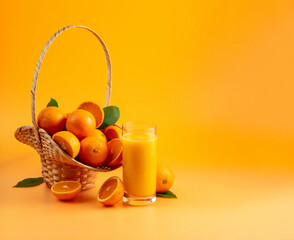 Orange juice with fresh fruits.