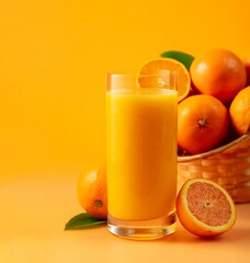 Orange juice with fresh fruits.