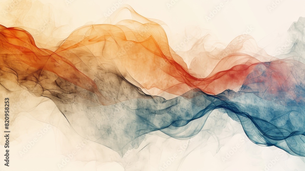 Aufkleber serene minimalist abstract art with clean lines on simple background
