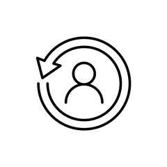 Recovery people outline icons, minimalist vector illustration ,simple transparent graphic element .Isolated on white background