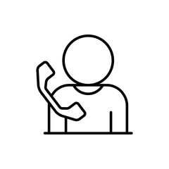 Call people outline icons, minimalist vector illustration ,simple transparent graphic element .Isolated on white background