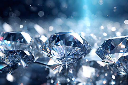 Seamless Diamond pattern background, abstract gem, crystal texture close up