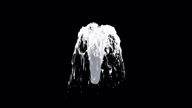 Water Flowing Up on Transparent Black Background