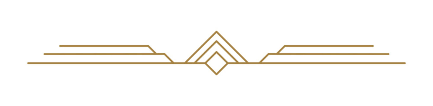 Art deco vector line text divider. Holiday border horizontal line shape icon for decorative business element, greeting card, invitation. design illustration