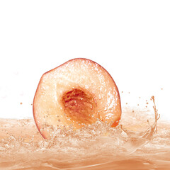 pêche qui surf dans les vagues de son jus