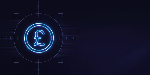 Neon sign Pound currency symbol