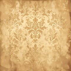 A vintage, sepia-toned background featuring an ornate damask pattern, perfect for antique or retro-themed designs and creative projects.