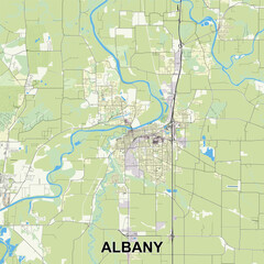 Albany, Oregon, USA map poster art