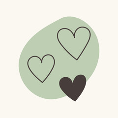 Hand drawn hearts illustration. Perfect for Valentine's day, wedding desigs.