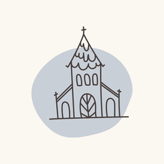 Church icon. Perfect for Valentine's day, wedding designs.