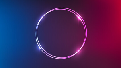 Neon double round frame