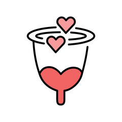 Menstrual cup line black icon. Sign for web page, mobile app, button, logo. Vector isolated button.