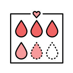 Menstrual drops line black icon. Sign for web page, mobile app, button, logo. Vector isolated button.