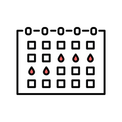 Menstrual calendar line black icon. Sign for web page, mobile app, button, logo. Vector isolated button.