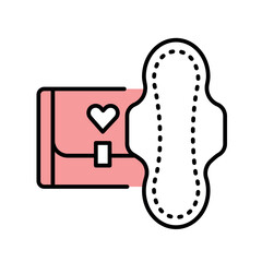Menstrual eco pad line black icon. Sign for web page, mobile app, button, logo. Vector isolated button.