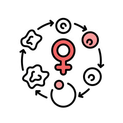 Menstrual cycle line black icon. Sign for web page, mobile app, button, logo. Vector isolated button.