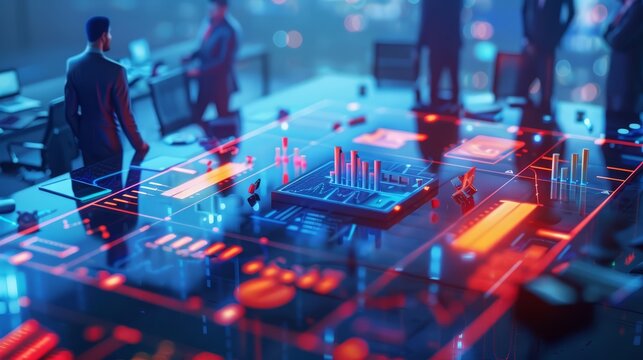 Closeup of a venture capital negotiation in 3D style