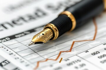 Data analysis graph paper with pen professional photography