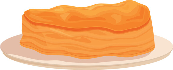 Vector illustration of a freshly baked sweet potato pie on a plate, perfect for culinary themes
